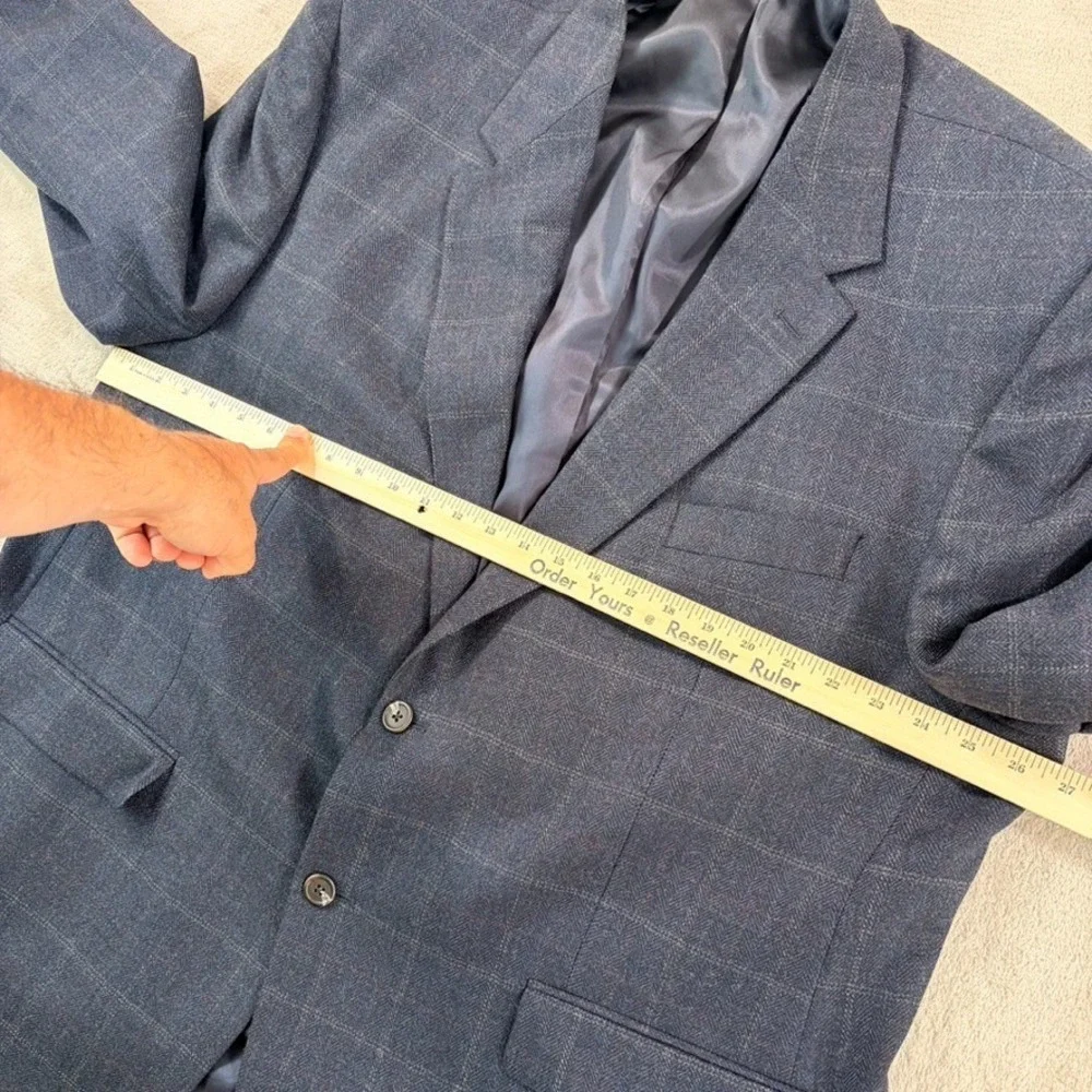 Lauren Ralph Lauren 2 Button Sport Coat Blazer Jacket Men 52R Multi WindowPane